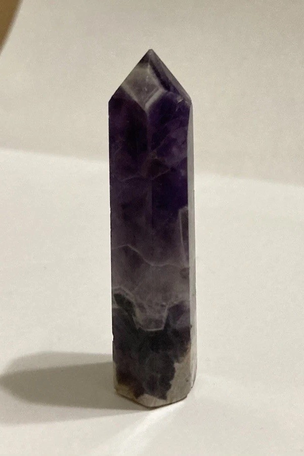24G Purple Amethyst Cut Polished Crystal Tower Pyramid Decor Mineral Specimen
