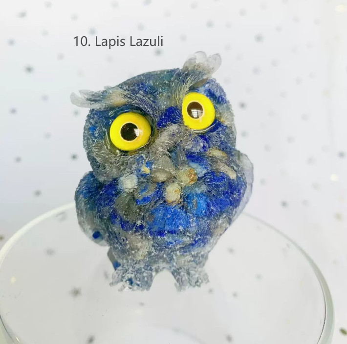 5PCS Natural Crystal Owl Carving Birds Figurine Decor Healing Stone Animals Gift