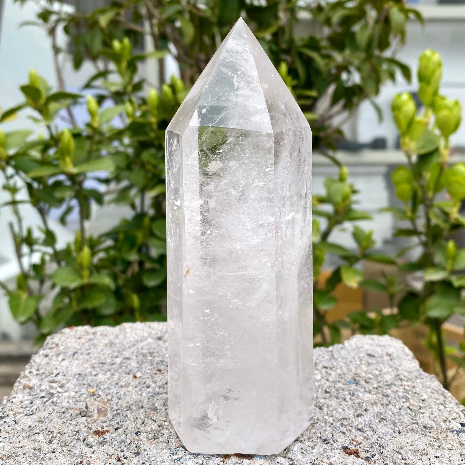 1.01LB Natural Clear White Crystal Obelisk Transparent Quartz Energy Column Reik
