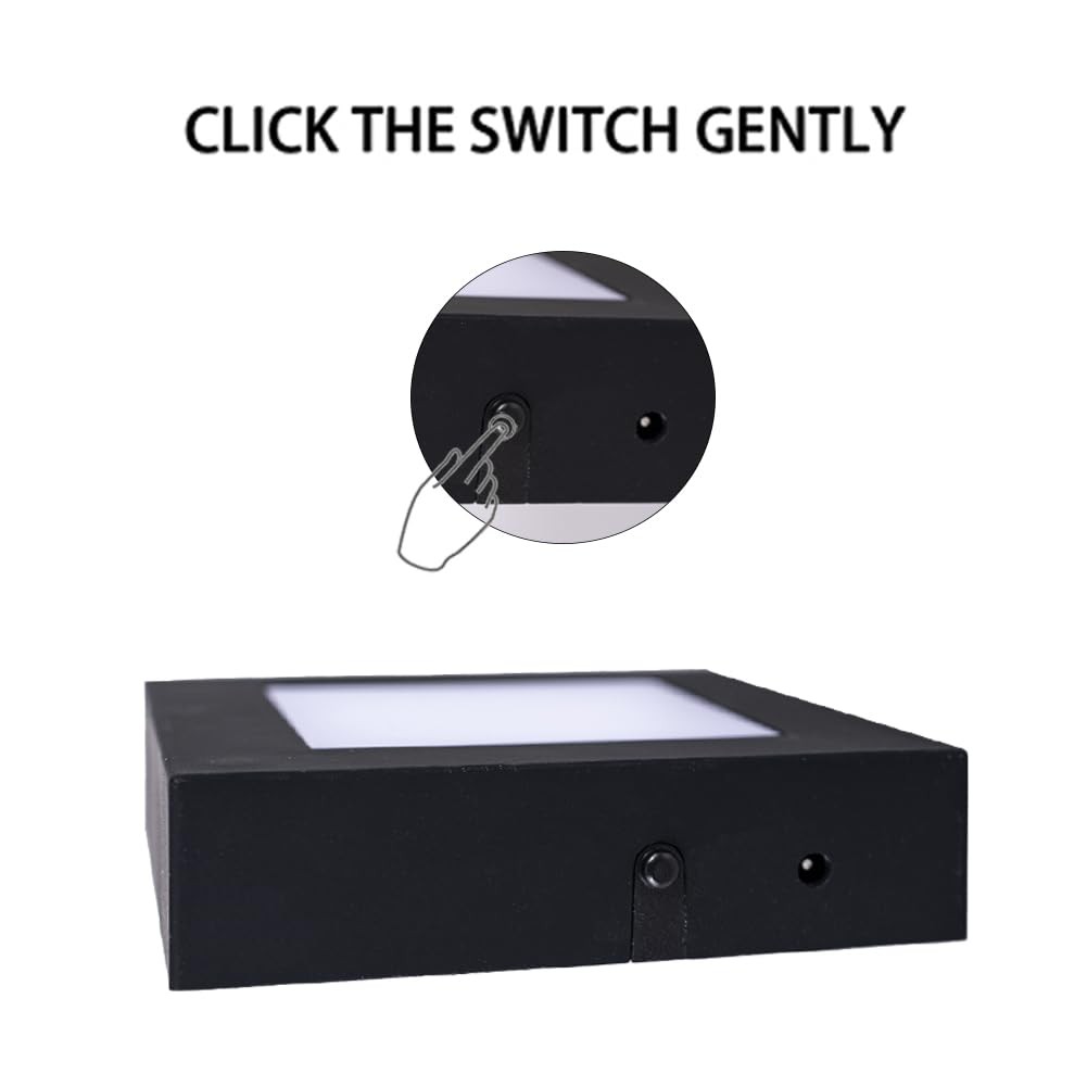 LED Multimodal Multicolor Light Stand Base Black – Square Display Base for 3D Cr