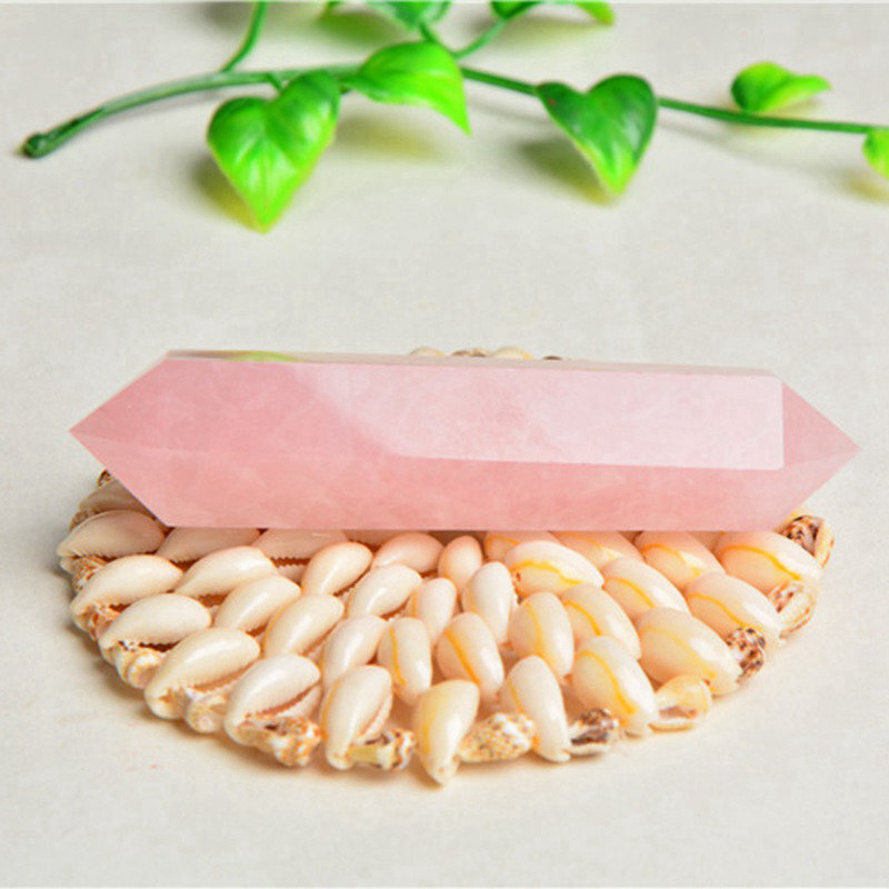 70-80mm Natural Pink Rose Quartz Crystal Point Wand Reiki Healing Chakra Obelisk