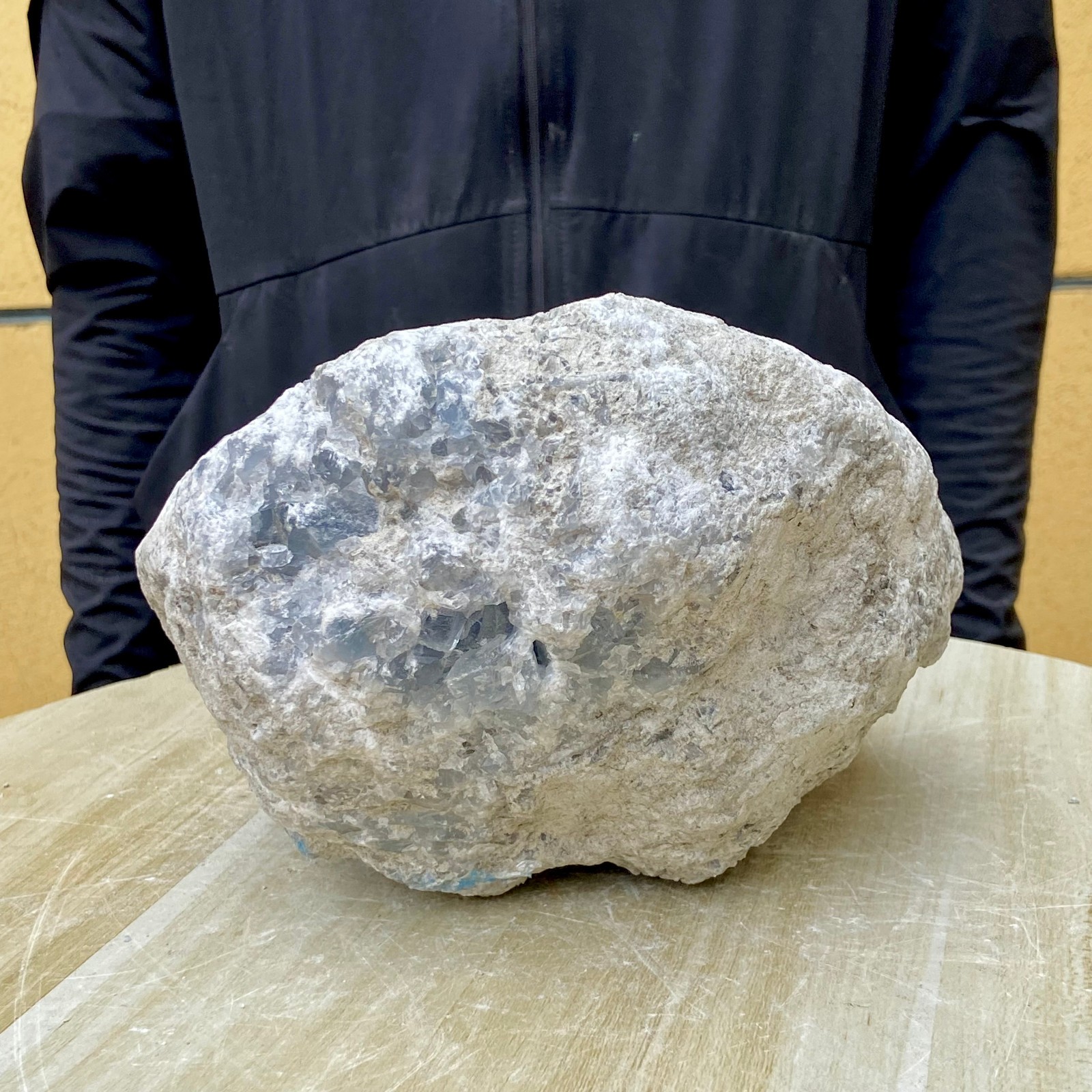 15.43LB Natural Beautiful Blue Celestite Crystal Geode Cave Mineral Specimen