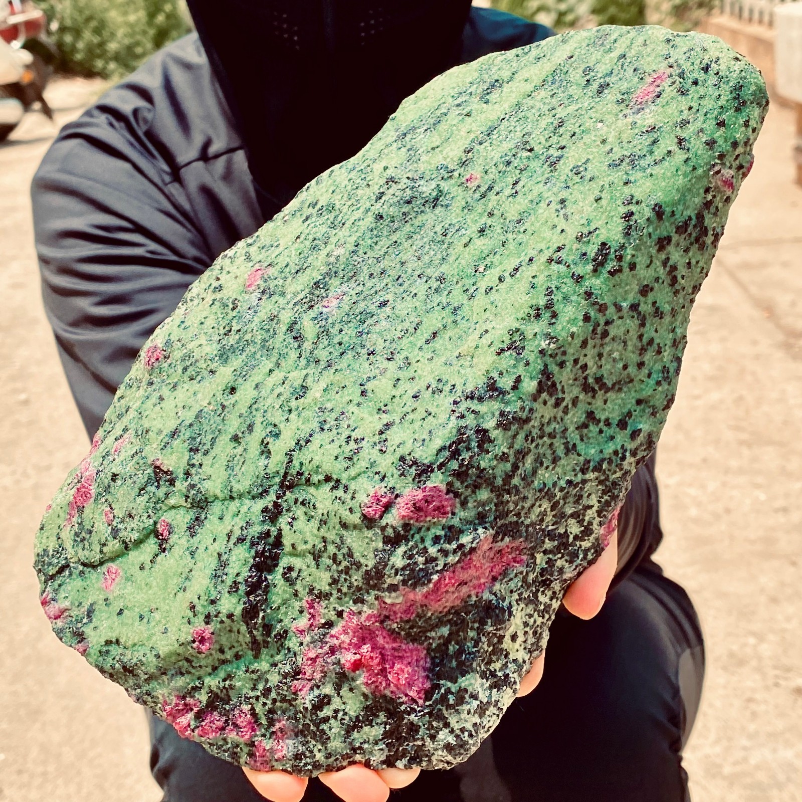 6.72LB Natural red and green treasure Quartz Crystal Rough Gemstone Specimen