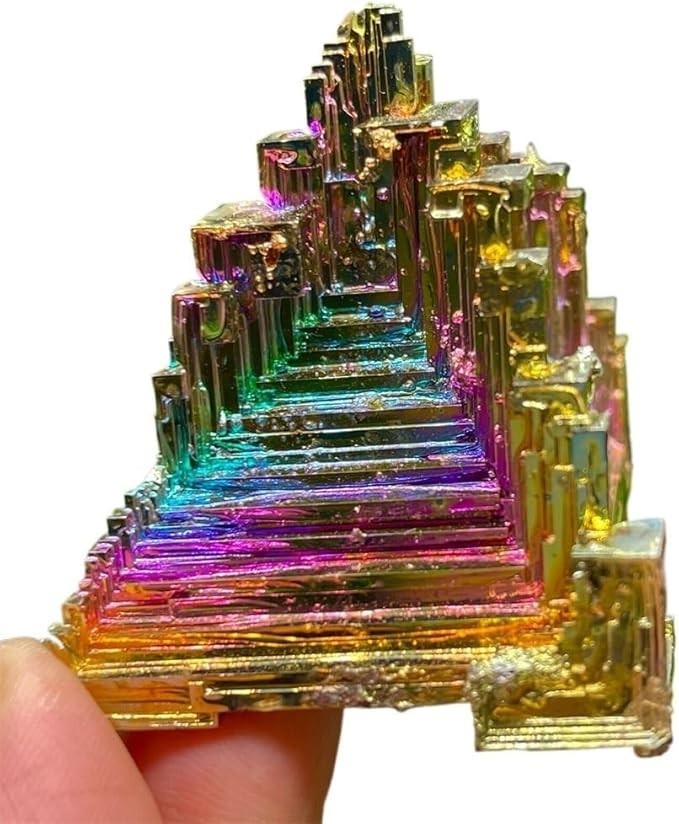 AAAA Grade Natural Rainbow Titanium Aura Bismuth Quartz Cluster Raw Mineral Deco