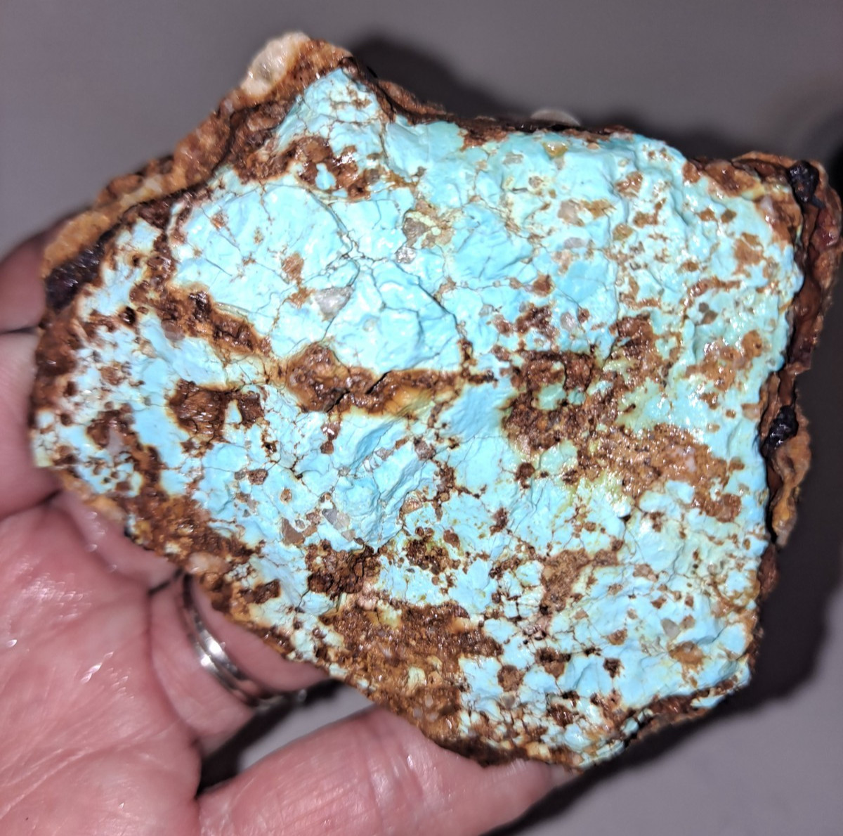 Turquoise sky blue natural old stock Kingman AZ matrix rough specimen 3.5 oz