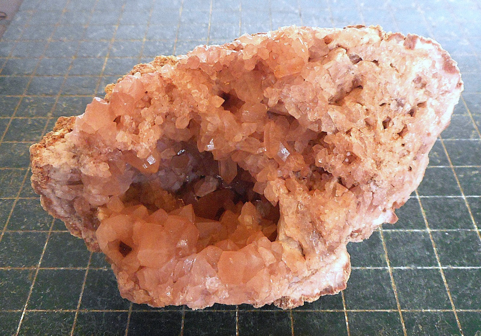 Rare Rose Quartz Crystal Cluster Geode. Pink Stone Specimen Brazil RQ52