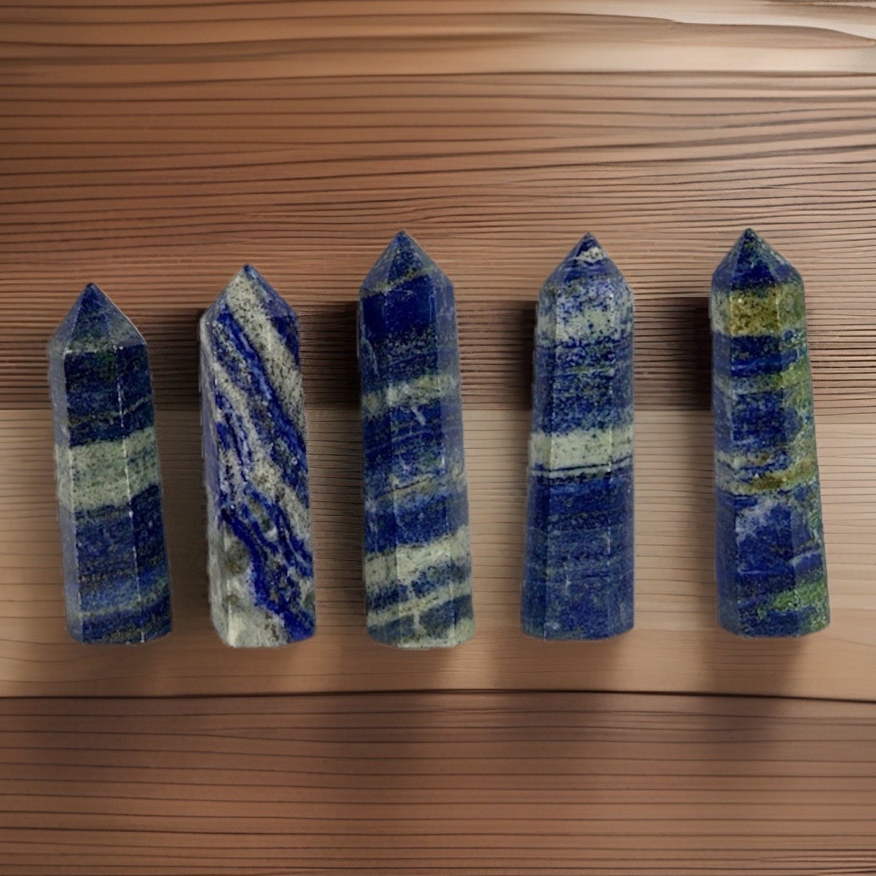 Natural Lapis Lazuli Tower Point Healing Crystal Chakra Obelisk Wand Decor 1pc