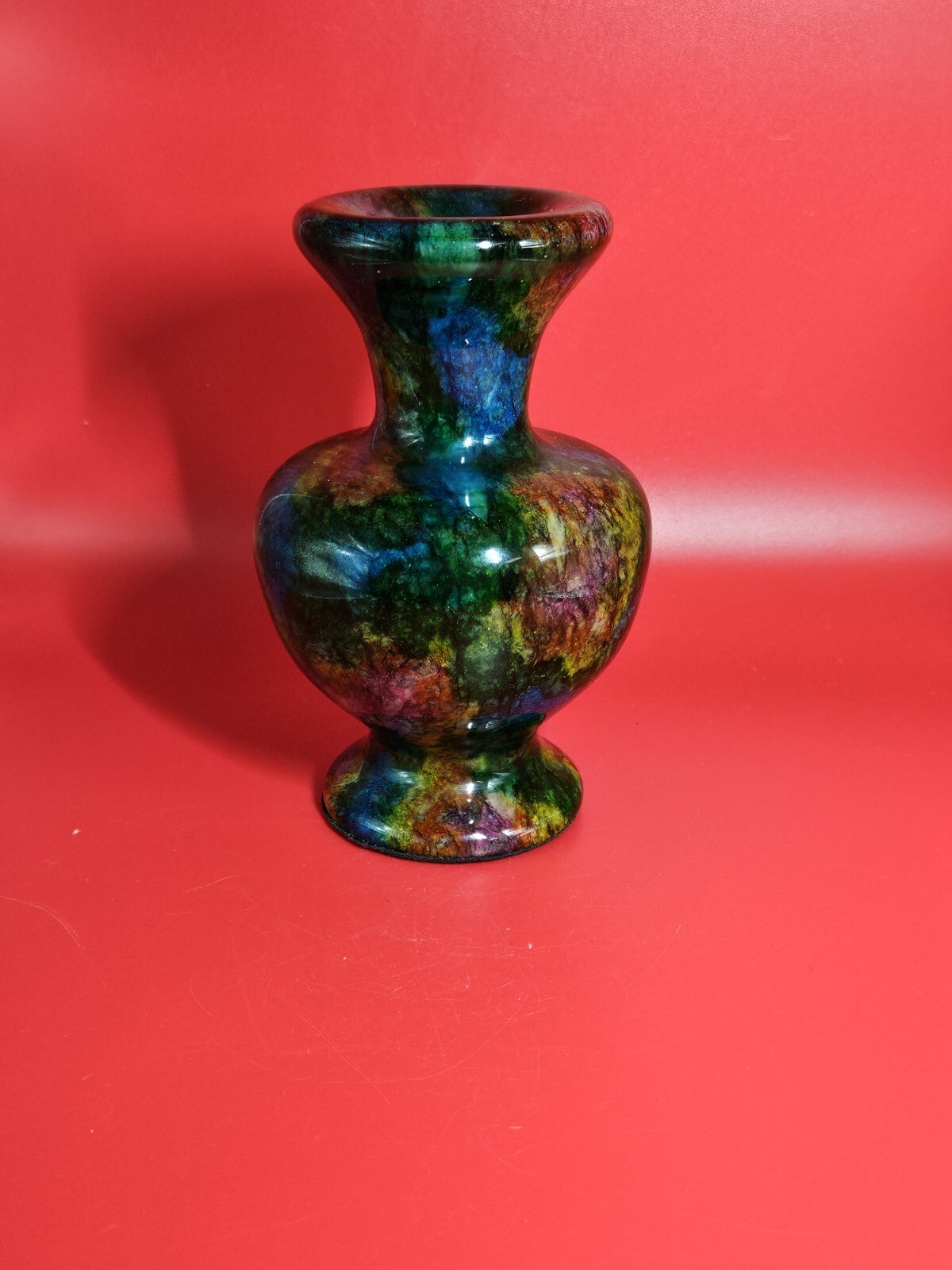 Beautiful Rare Polished Taiwan Seven Colours Natural Jade Stone Vase Bottle 1+LB