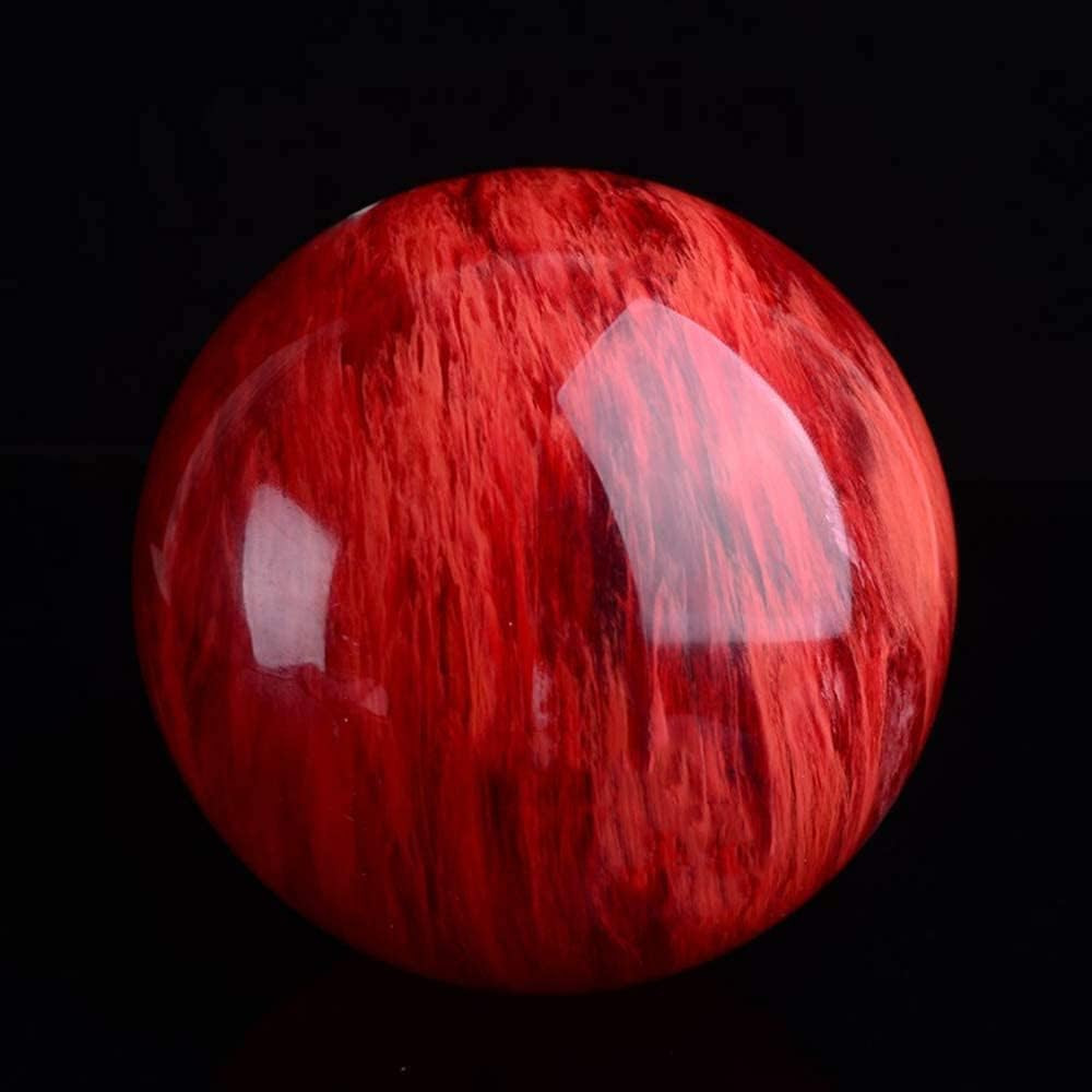 Red Obsidian Ball with Stand 4 Inch Natural Red Crystal Ruby Ball Melting Quartz