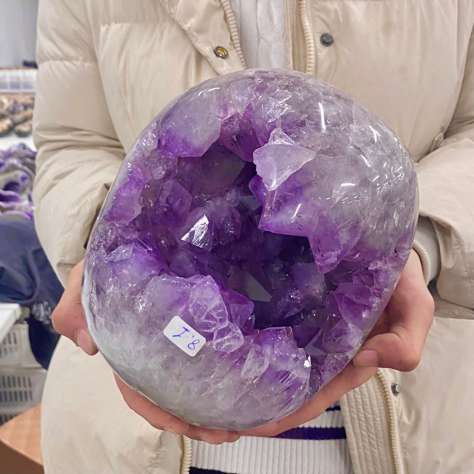 17.85LB Natural Amethyst geode quartz cluster crystal specimen Healing.