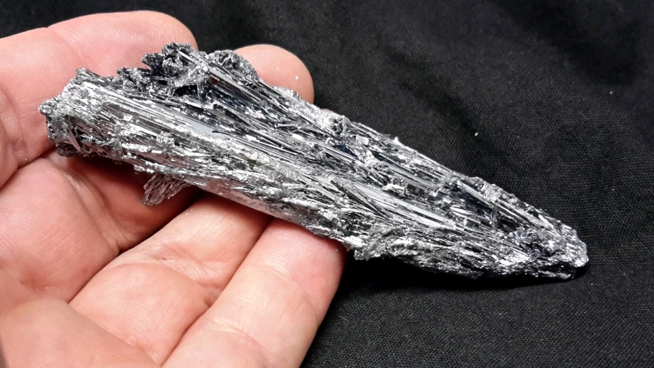 3.75″ Shiny STIBNITE Cluster from Lengshuijiang City, Hunan Province, China