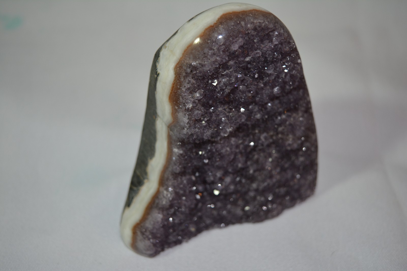 LARGE Amethyst Cut Base Cluster Crystal Quartz Geode 1lb. 12oz. 4.5″ tall
