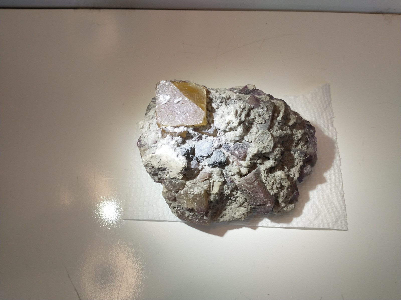 Amethyst, Calcite, & Other Minerals in Sample as Found Over 1 1/2 lbs.
