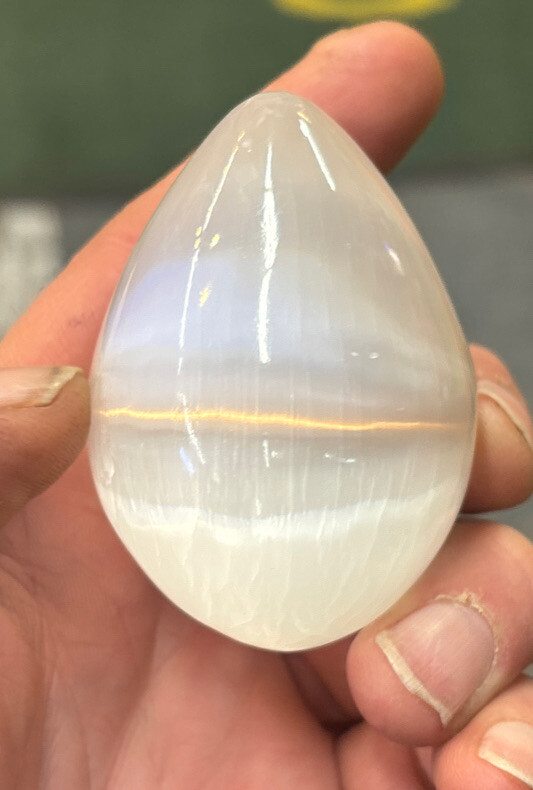 Selenite Polished 3″ Egg with Stand
