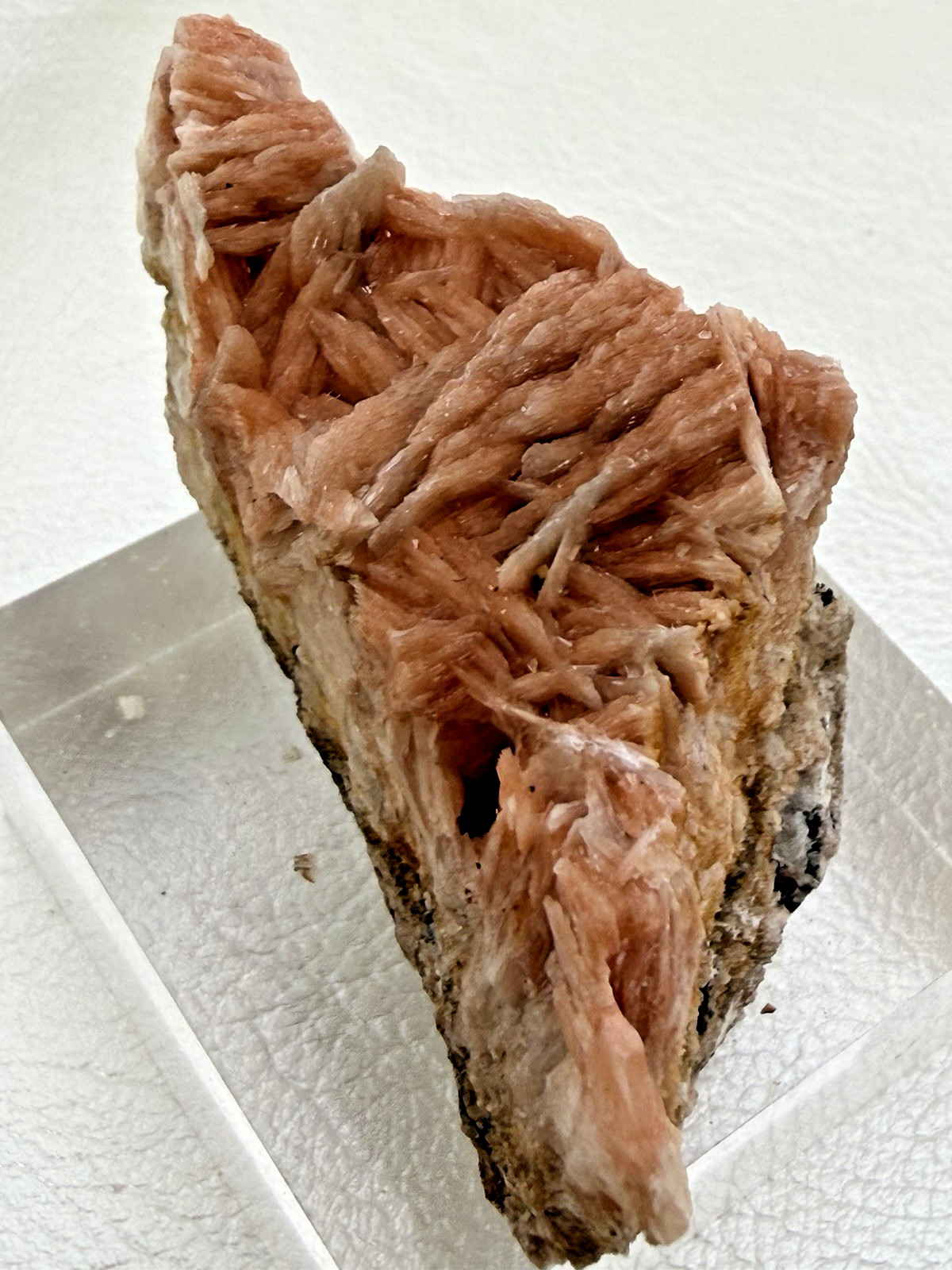 Orange Barite with Galena and Cerussite in Matrix from Morocco 120 g.