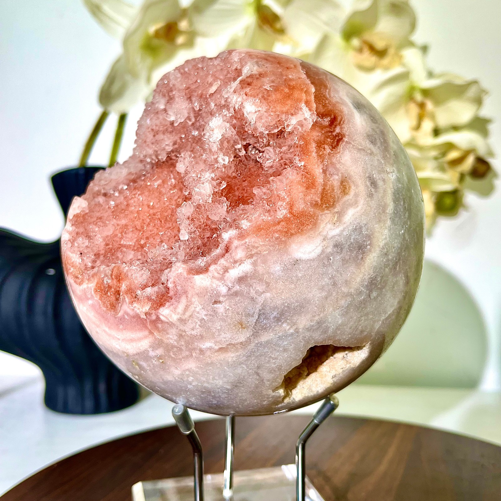 6.56LB Natural Purple Pink Crystal Advanced Cave Spherical Spiritual Decoration