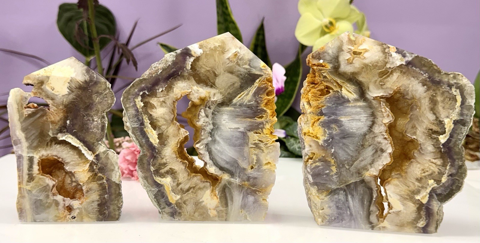 Wholesale Lot 3-4 PCs Feather Fluorite Pyrite Slab Tower Natural Crystal Energy