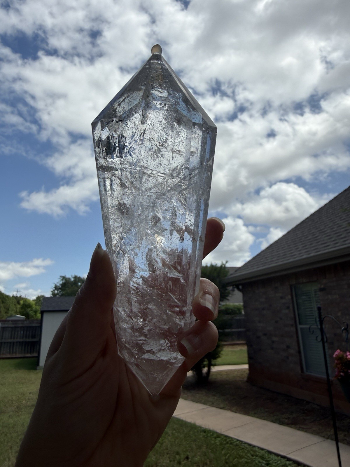 HQ Large Brazil Clear Quartz DT Vogel Double Terminated 1lb 3oz 7 1/2In Crystal