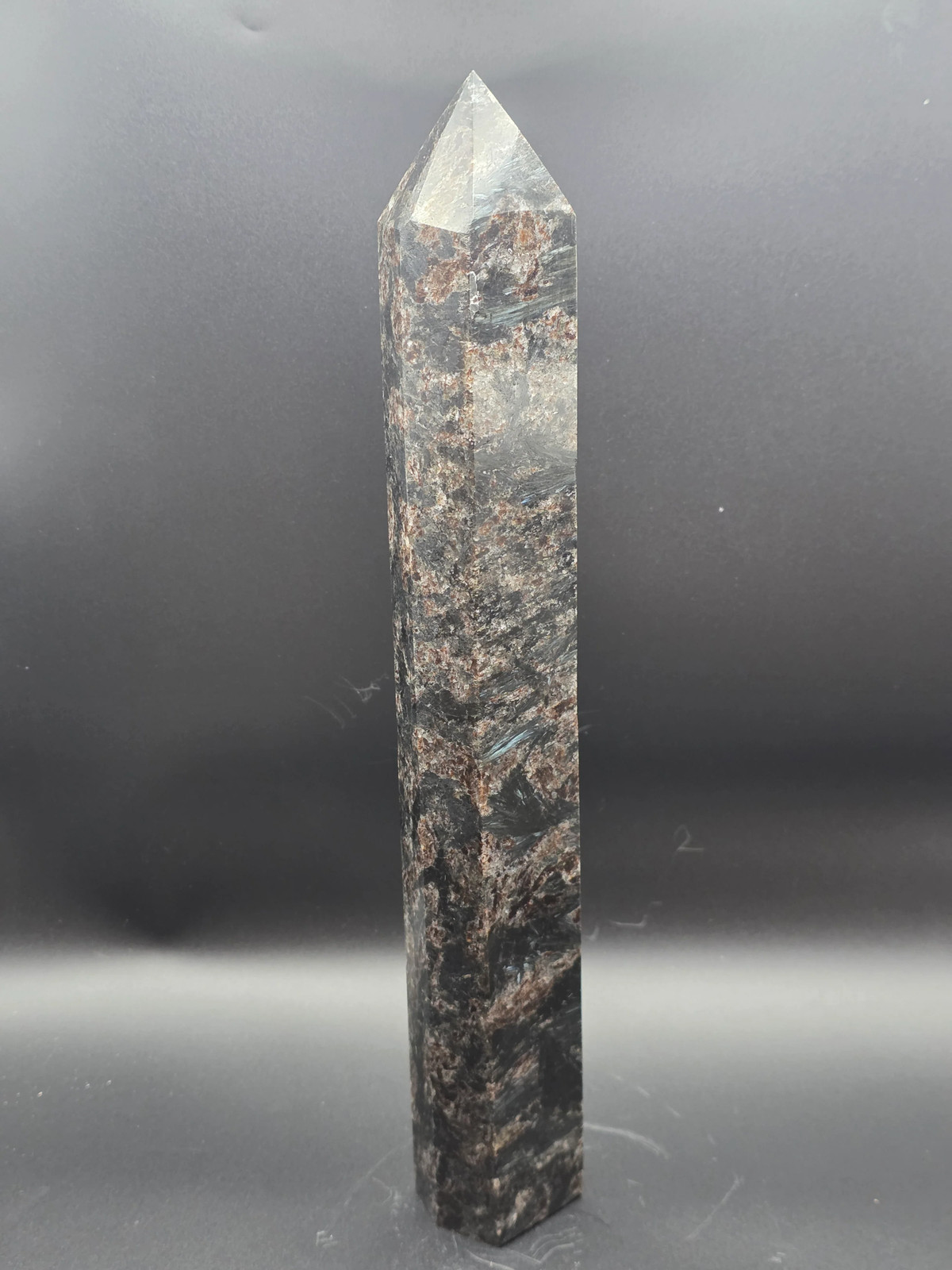 Jumbo arfvedsonite tower! 12 inches tall, 2.8 pounds