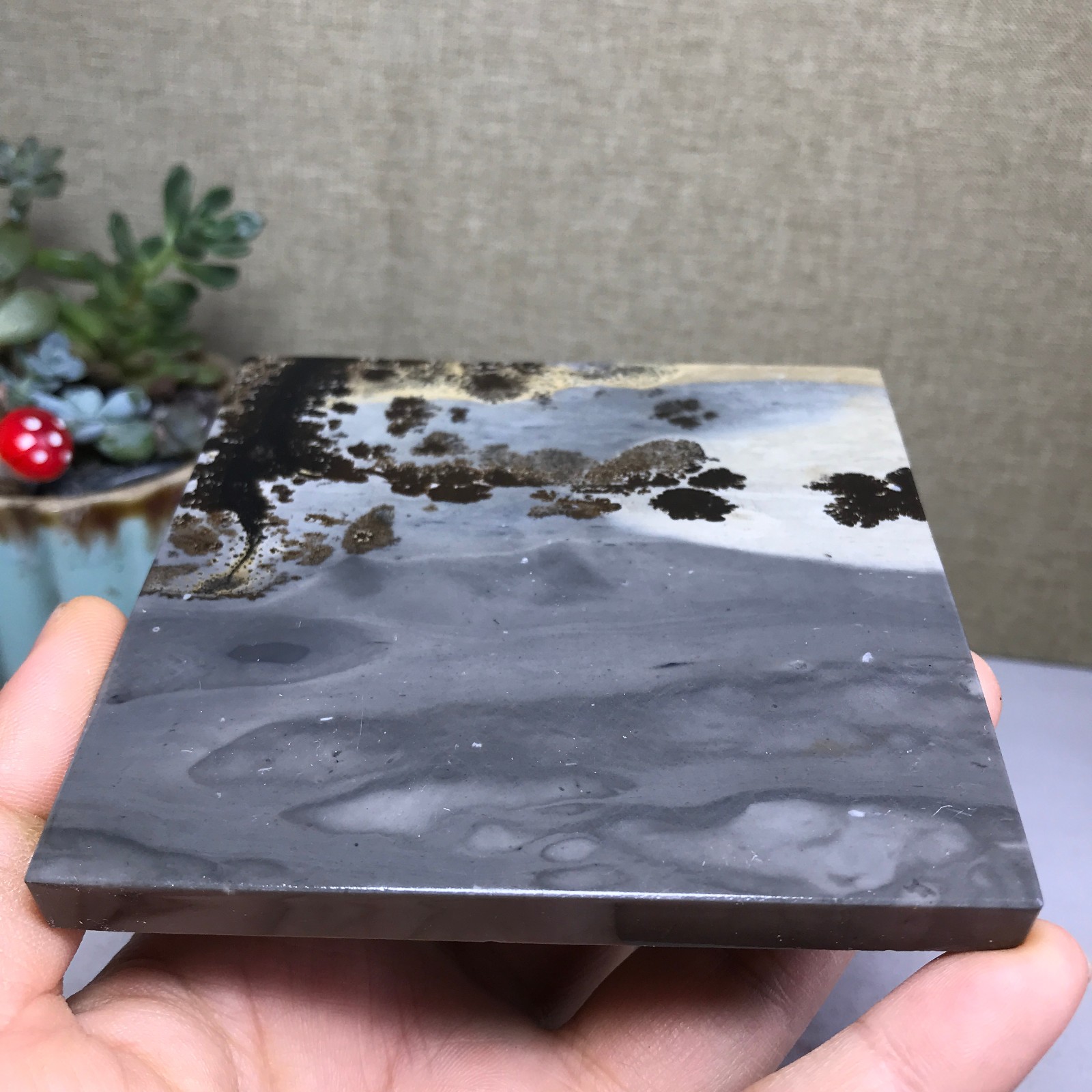 Natural Chinese painting stone crystal ornaments for home decoration 238g A5279