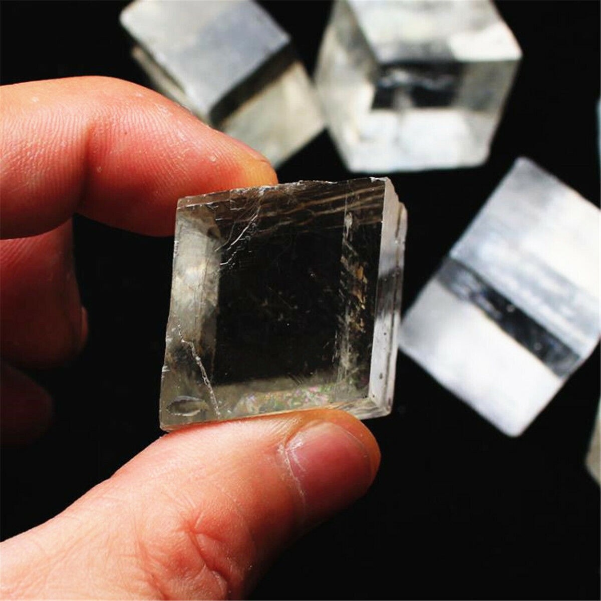 1pc Natural Calcite Clear Crystal Ore Mineral Specimens Stone Optical Research
