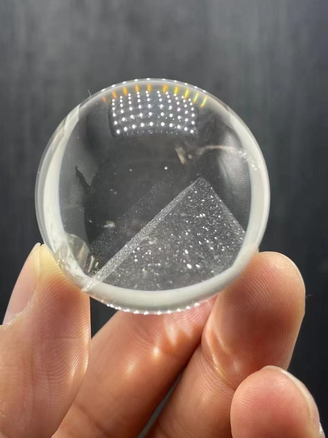 40mm Natural clear crystal sphere quartz pyramid polished ball Reiki energy