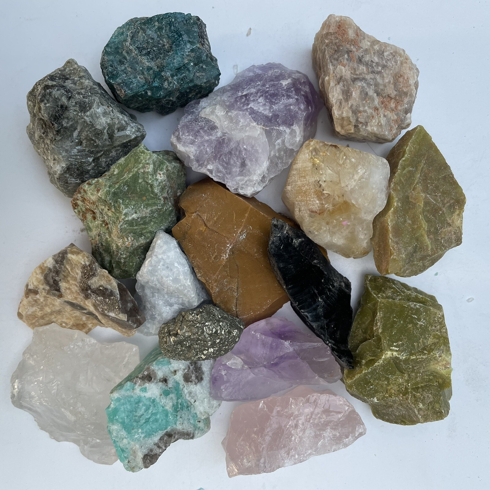 1/2 lb Medium Crafters Madagascar Rough Mix Gemstone Crystals Natural Specimens