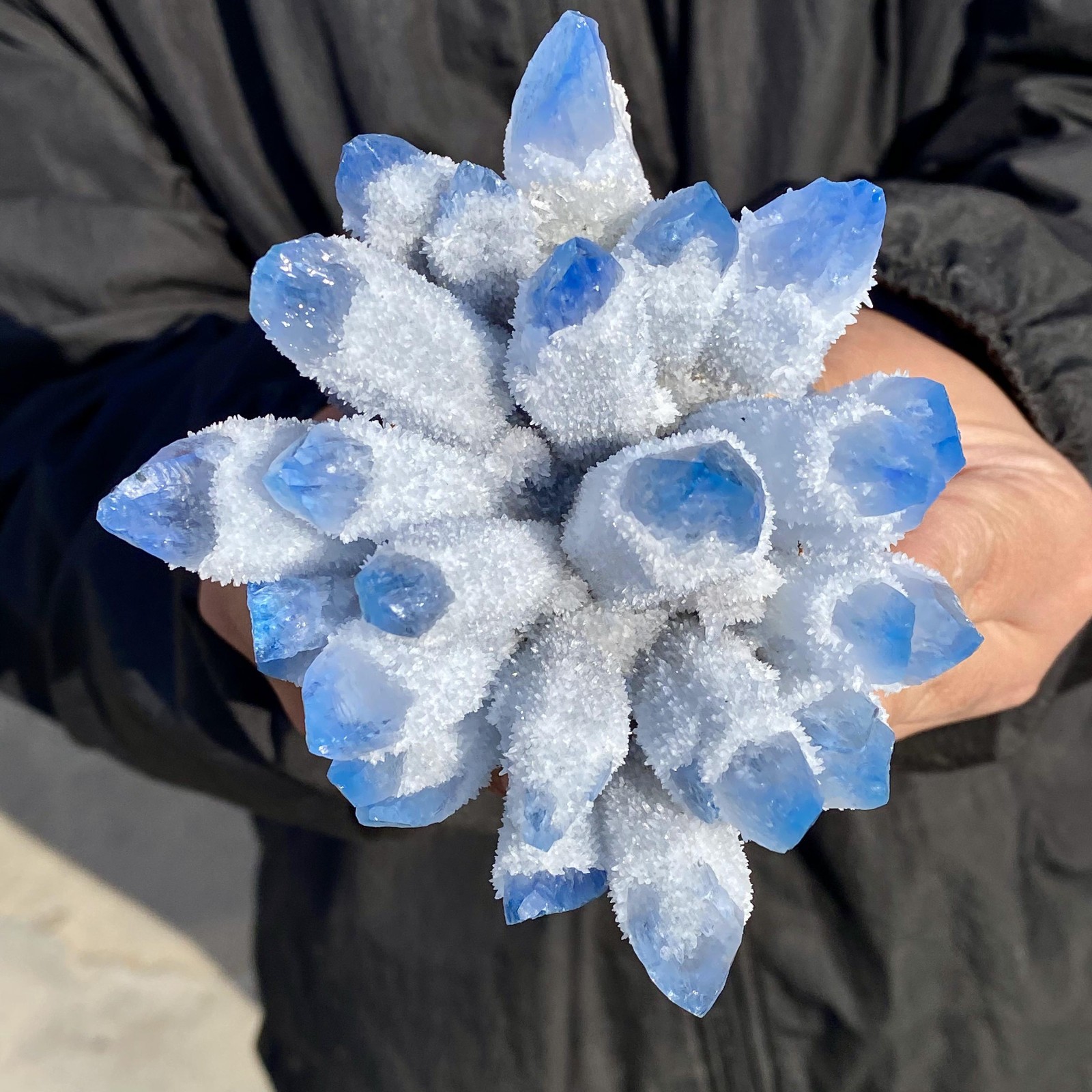 1.3LB New find sky blue phantom quartz crystal cluster mineral sample