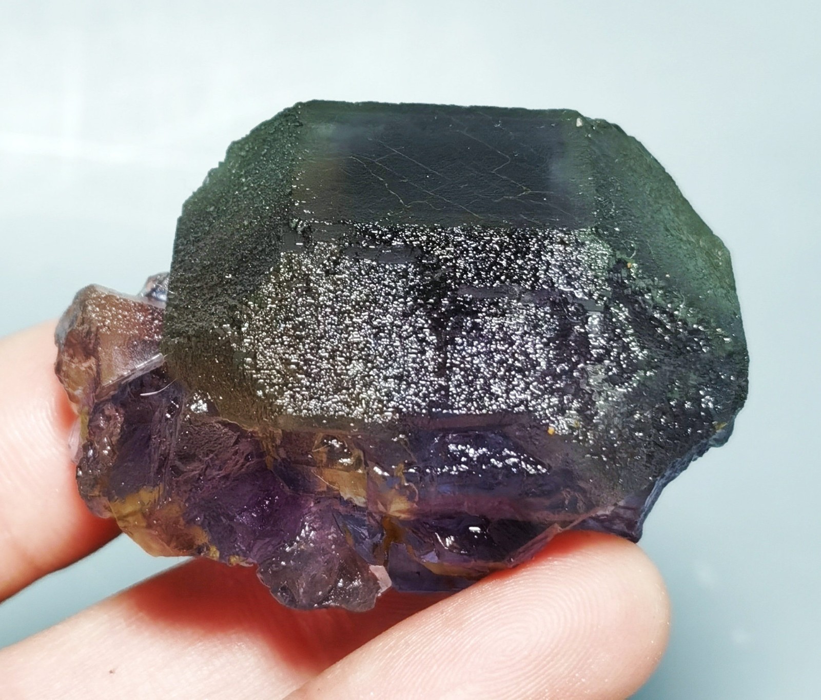 Natural Transparent Purple Window Fluorite Mineral Specimen China