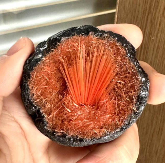 2025NEWFIND Orange Copper Ore Goethite Magnetite Crystal Sphere Cluster