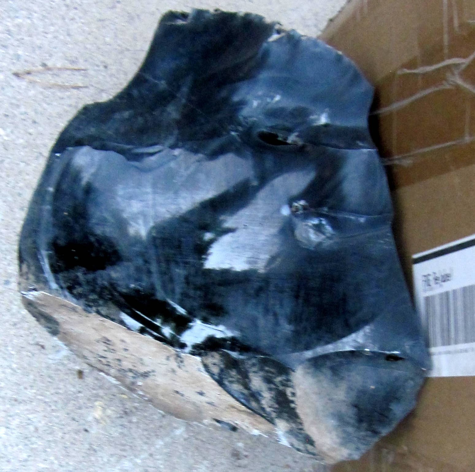 BLACK GLASS OBSIDIAN 42 LBS TOTAL 1 LG ROCK THAT SPLIT IN 2 PC NATURAL RAW ROUGH