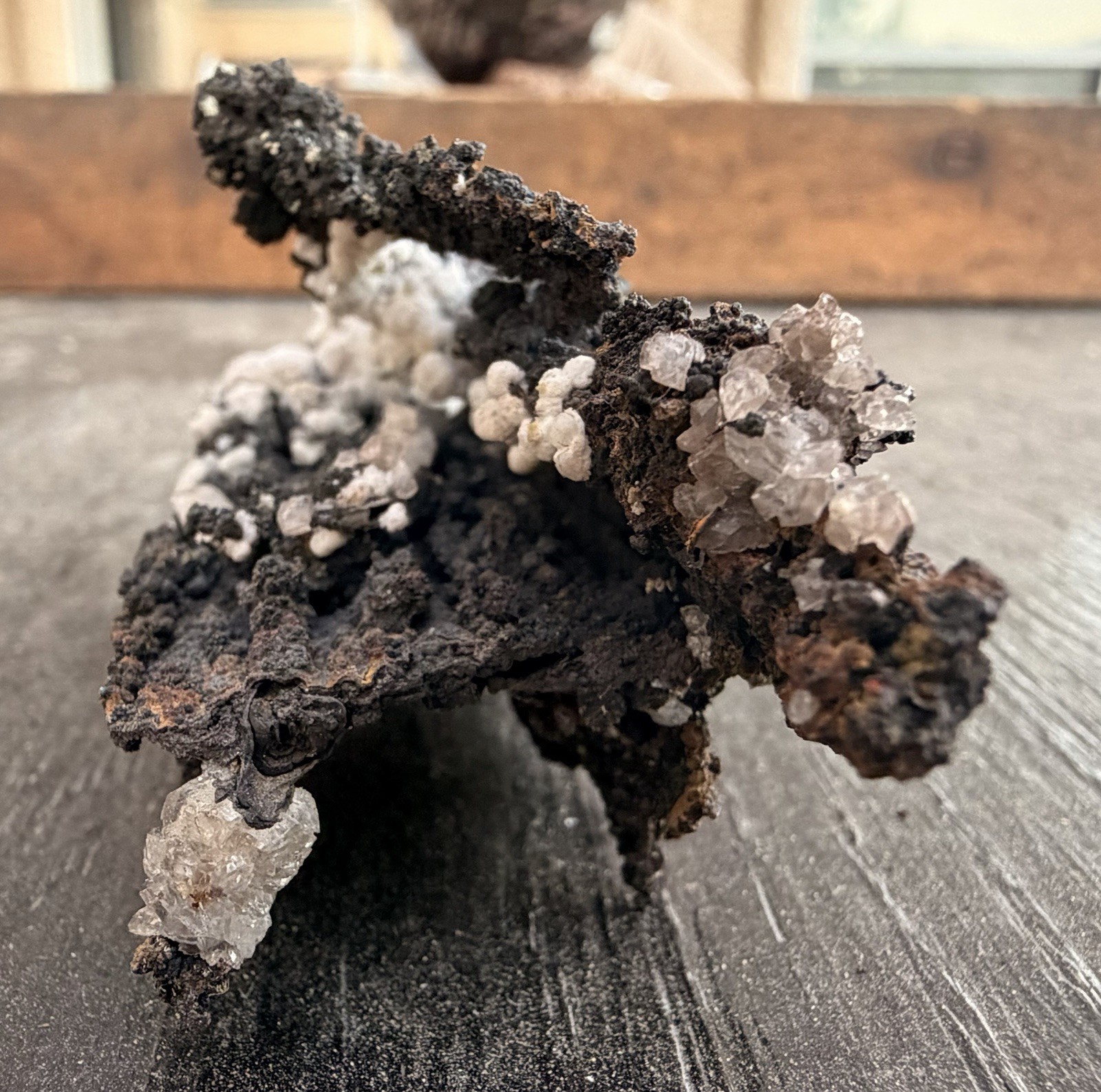 Smithsonite Wulfenite Calcite On Goethite, Ojuela Mine Mexico, 58g Specimen!
