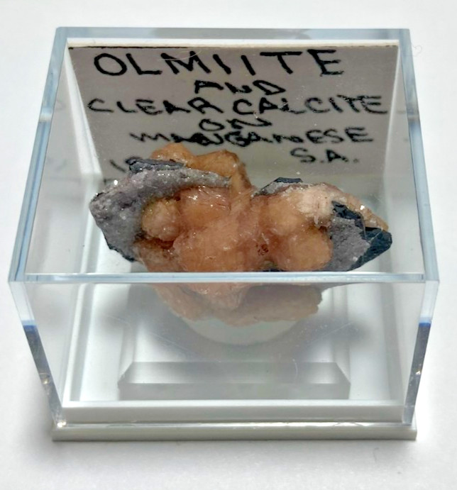 Stunning Olmiite & gemmy Calcite on Maganese Thumbnail from South Africa