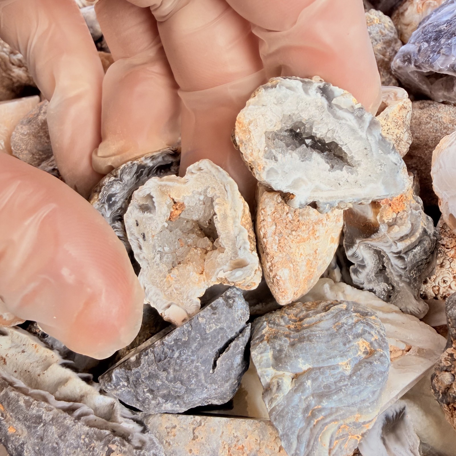 1 2 lb Mini Occo Geodes Brazil Agate Druzy Crystal Variety Lot 9 12pcs 1″