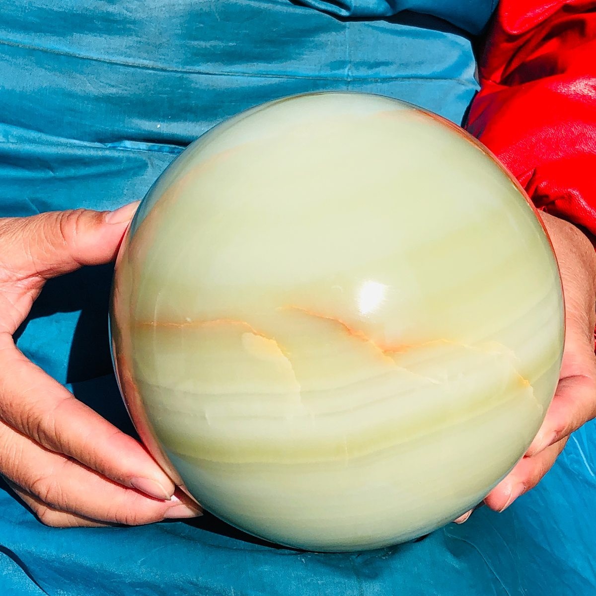 10.58LB Natural Afghan Jade Chakra Quartz Sphere healing ball Specimen 3295