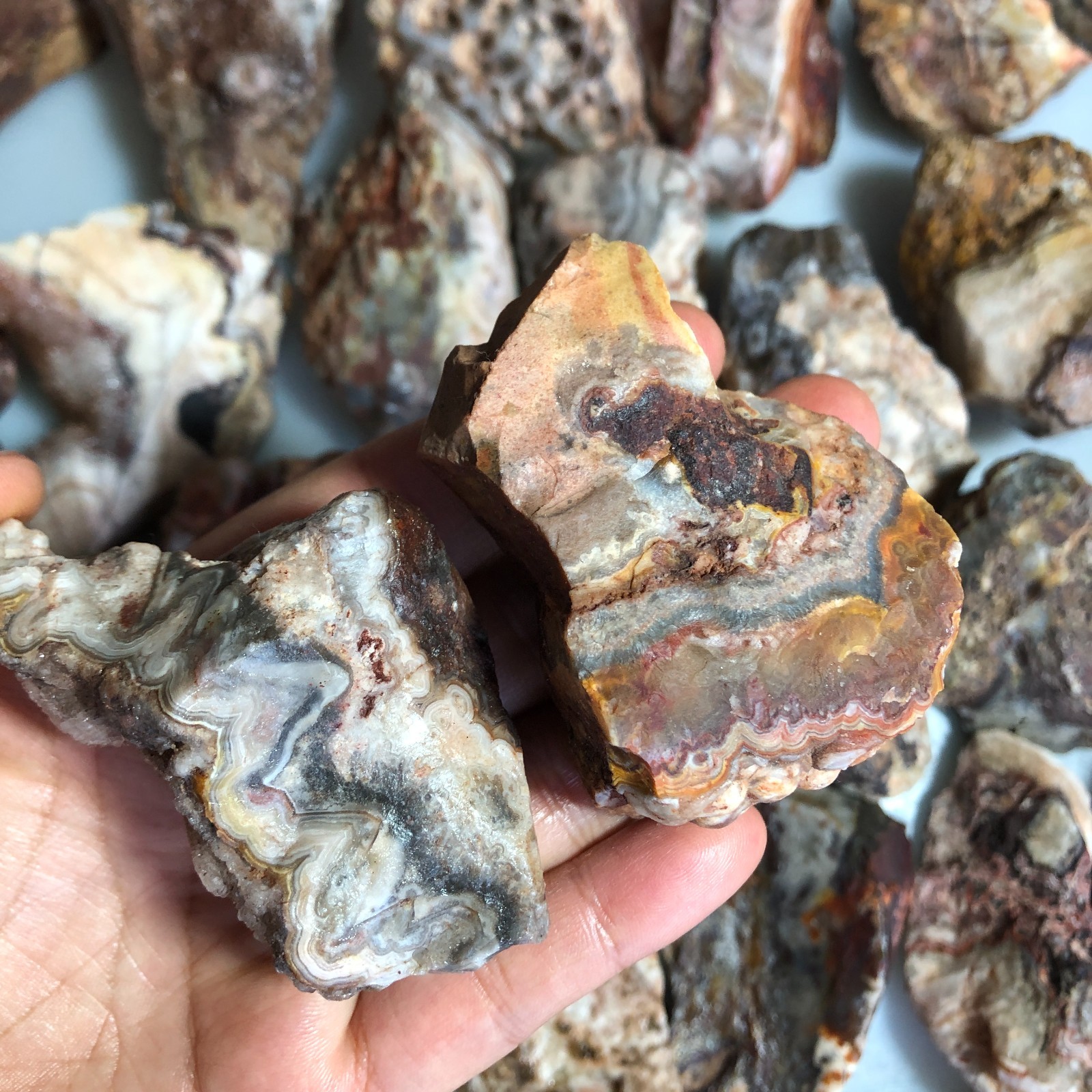 5kg wholesale Natural crazy Mexican agate Crystal gemstone rough original