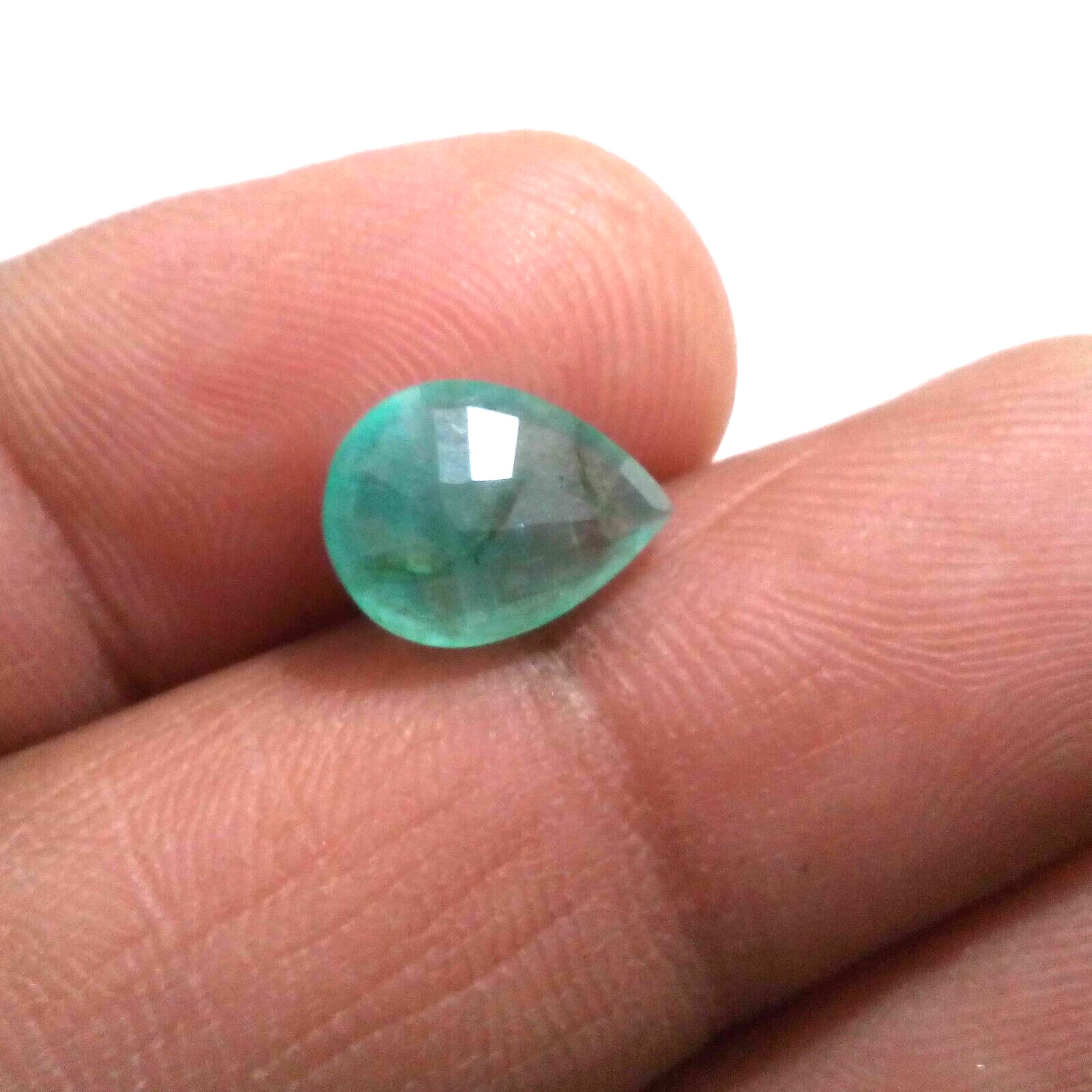 Natural Zambian Emerald Faceted Pear Shape 3.30 Crt Zambian Loose Gemstone