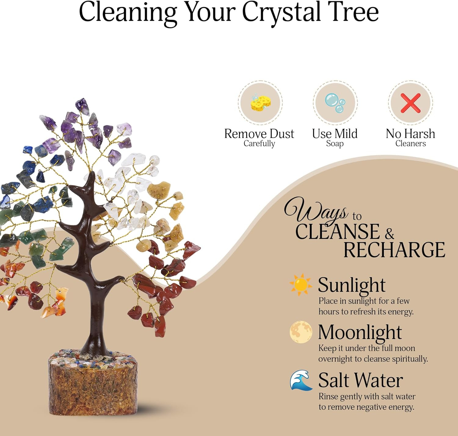 7 Chakra Tree of Life, Gemstone Tree, Birthday Gifts for Women, Crystal Home Dec