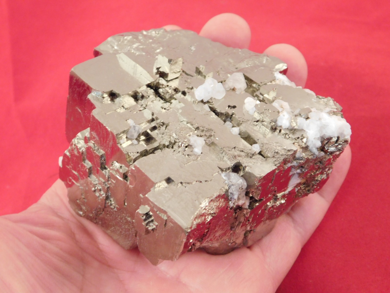 BIG! VERY Nice and 100% Natural Stepped Pyrite CUBE Cluster Peru 968gr