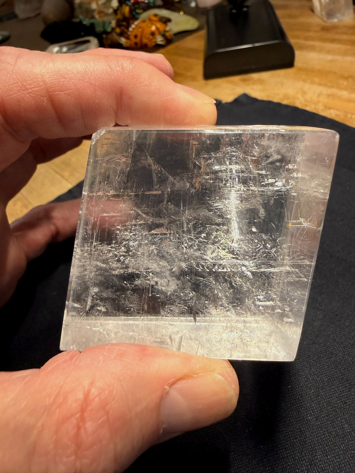 Calcite Rhombus Translucent Crystal Gemstone Cube Specimen 000