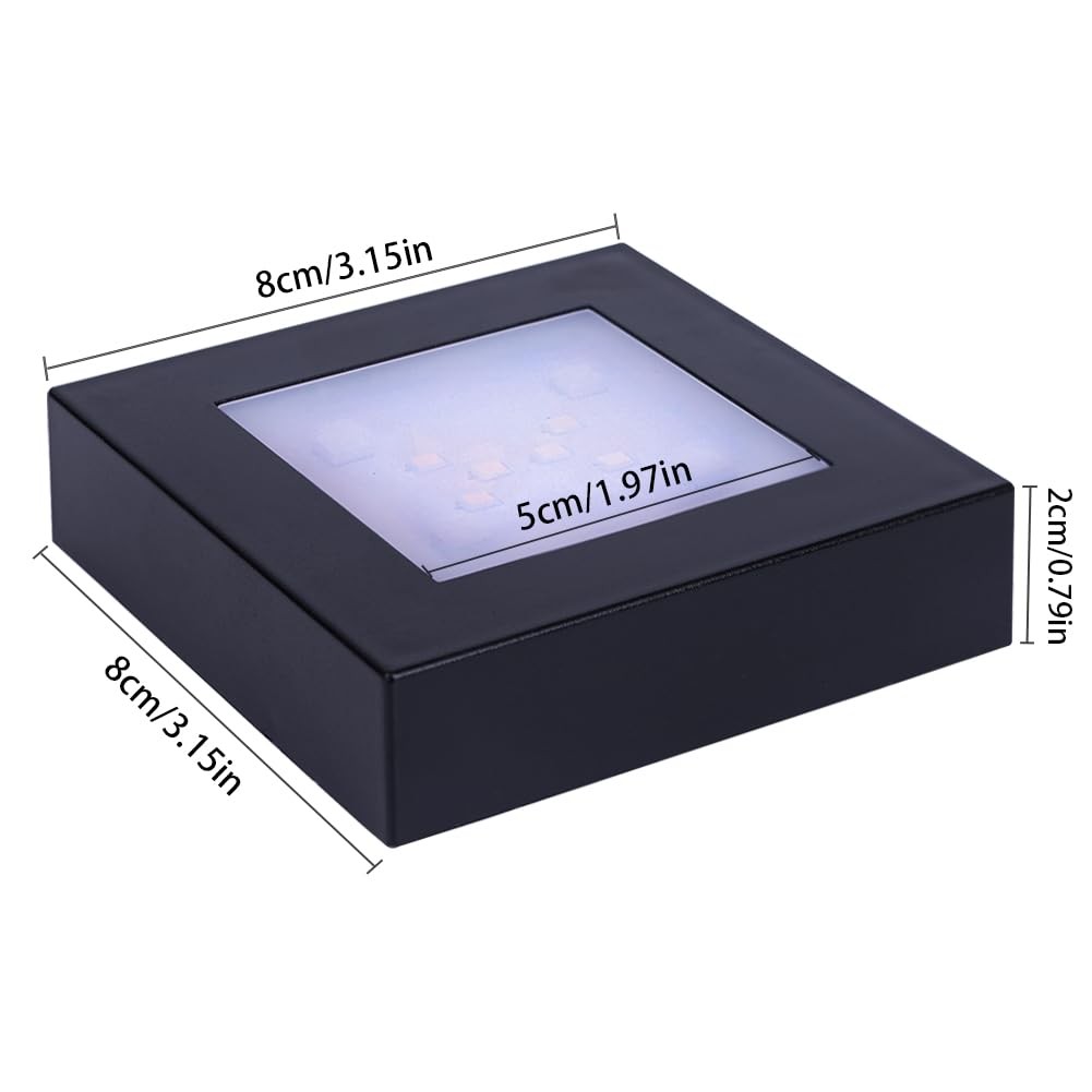 LED Multimodal Multicolor Light Stand Base Black – Square Display Base for 3D Cr