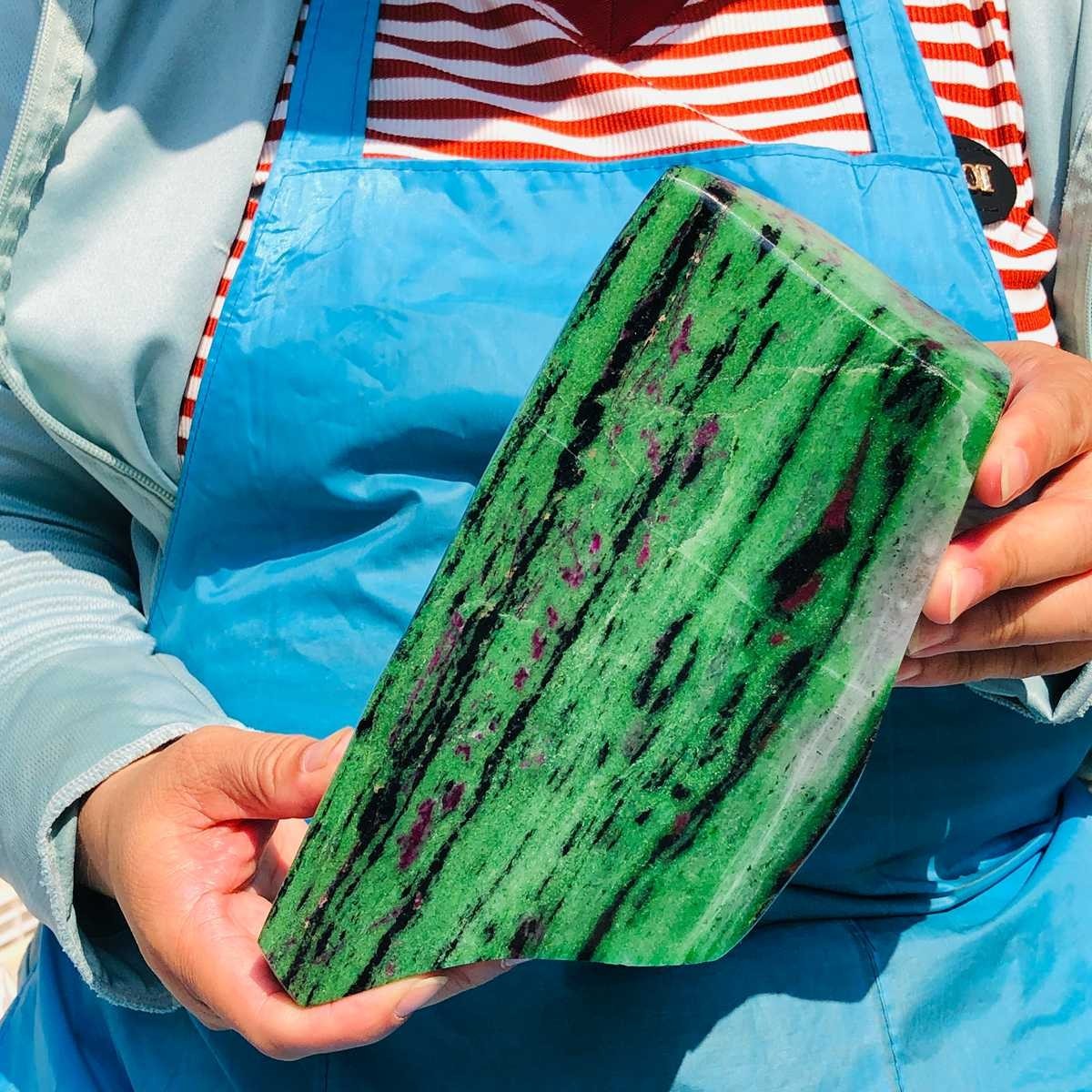 6.75LB Natural Red & green treasure Ruby Crystal Mineral Specimen Heals 1872