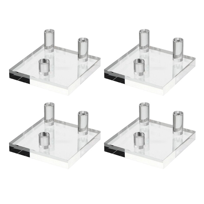 Pack of 4 Acrylic Stands for Displaying Small Books and Glass Art Geodes Holder