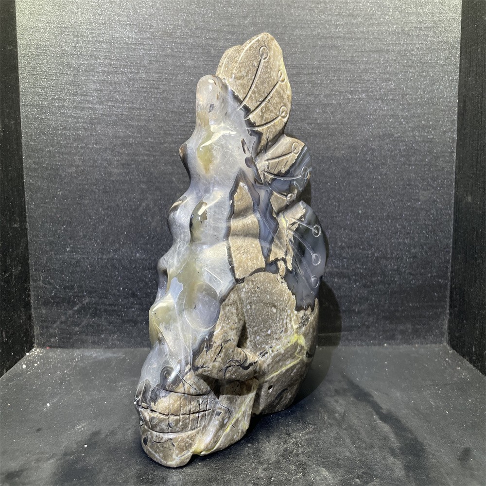 4.5LB 7.6”Natural UV Agate Fairy Carving Ornament Quartz Crystal Carving Gift