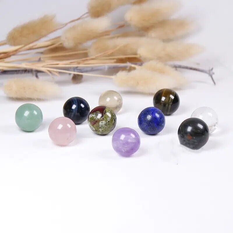 50 Pcs Wholesale Mixed Natural Ball Quartz Crystal Sphere Reiki Healing Beads US