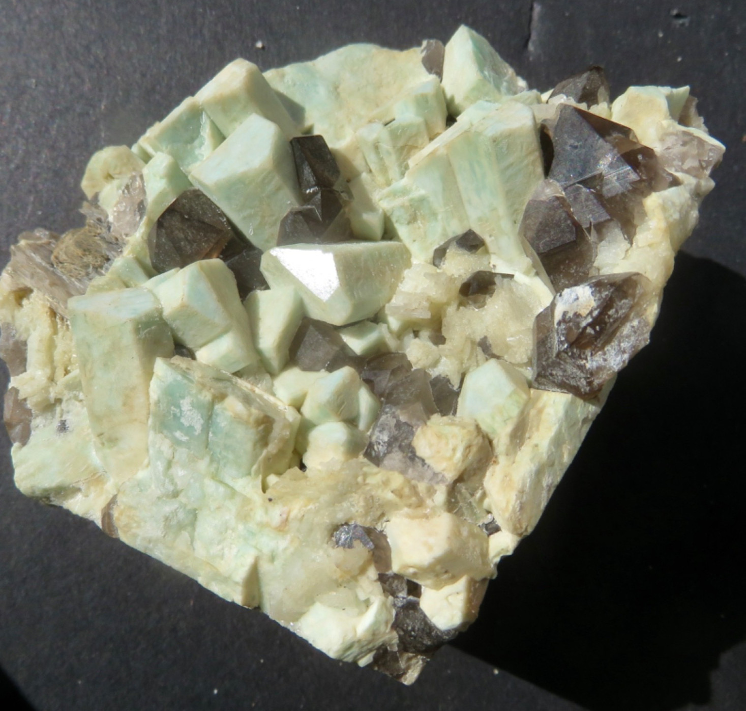 AMAZONITE , ALBITE, SMOKY QUARTZ CRYSTALS – MOAT MOUNTAIN – CONWAY, N.H.