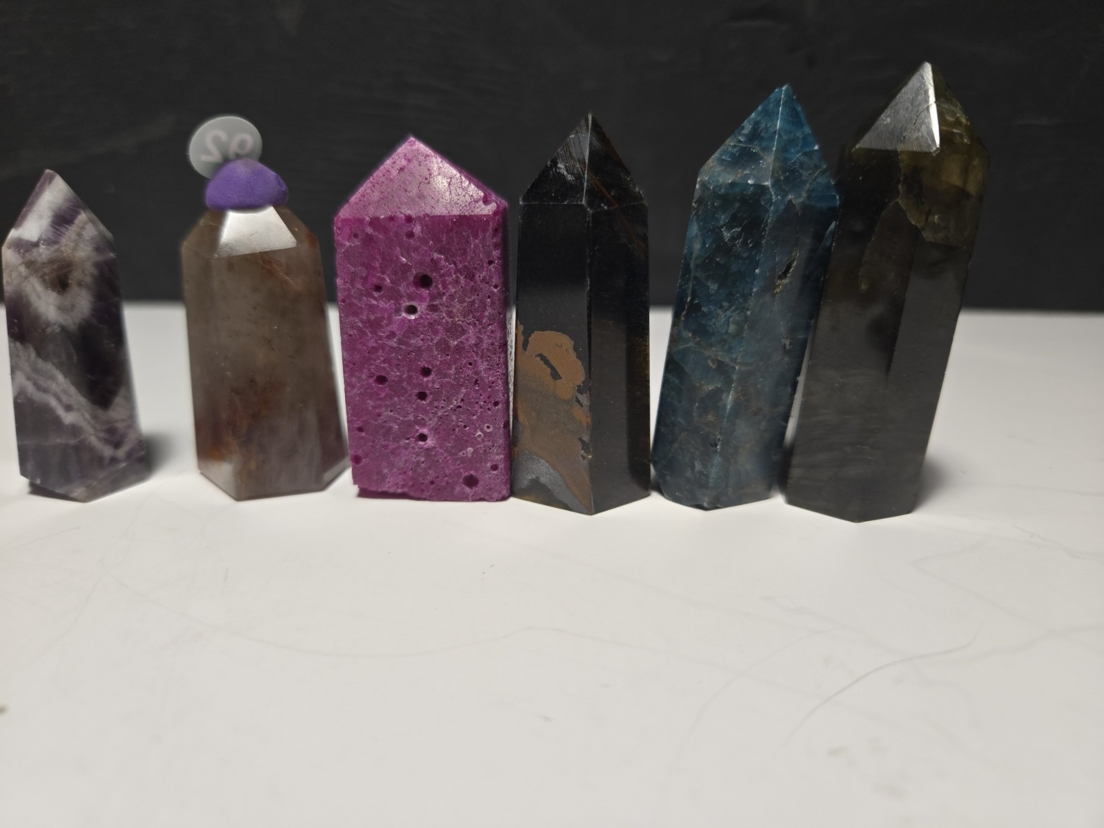 Set of (6) Mini towers 1.75-2.5in tall – various materials! G92