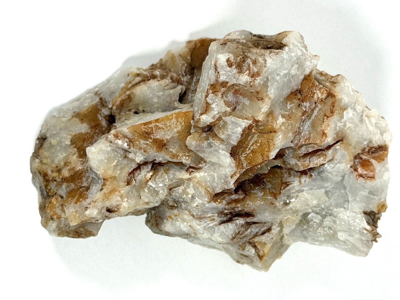 Natural Quartz Crystal Specimen Bladed Formation Iron Staining 1.9 Lbs