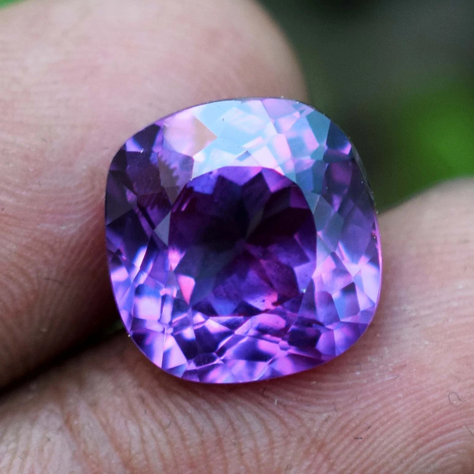 11.20 Ct Natural Russian Color Change Alexandrite Cushion Cut Certified Gemstone