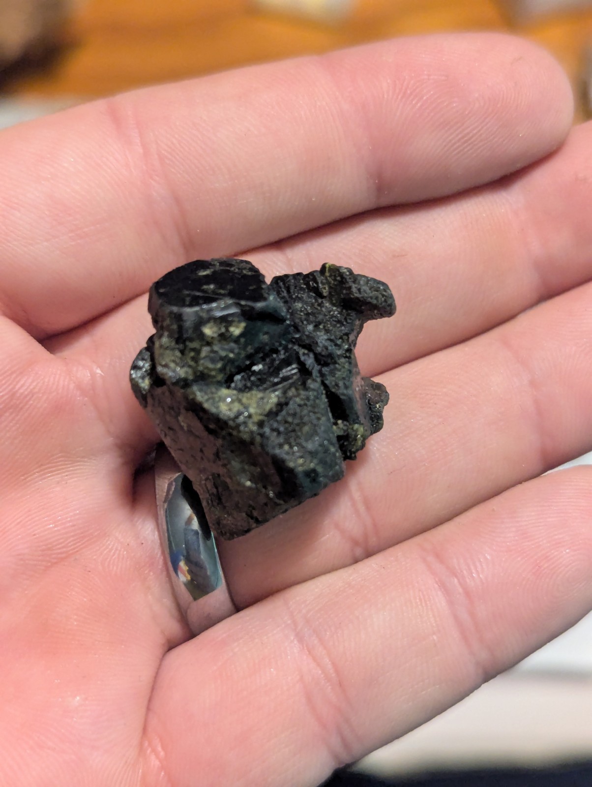 Funky Epidote Crystal Magnetite Pseudomorph Cluster Specimen